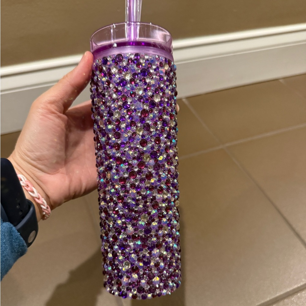 20oz Purple Rhinestone Tumbler